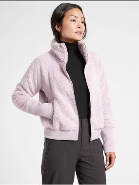 Athleta Lavendar Tugga Sherpa Zip-Up Jacket - Women